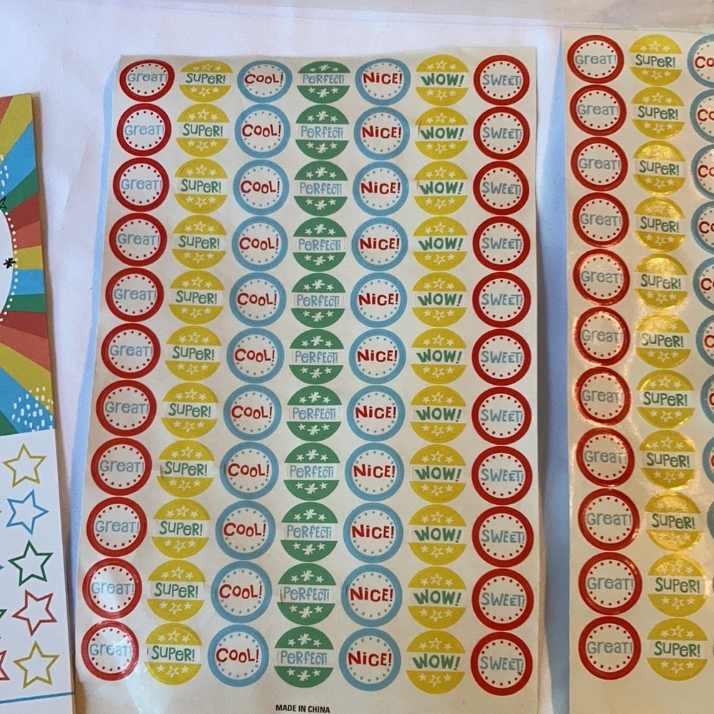 Teaching tree award stickers and charts super star cool nice super great ..